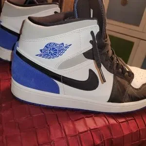Air Jordan 1s very rare blue suade black and white... Gum blue bottoms....? Jordan 1 Rare Air  main image 3